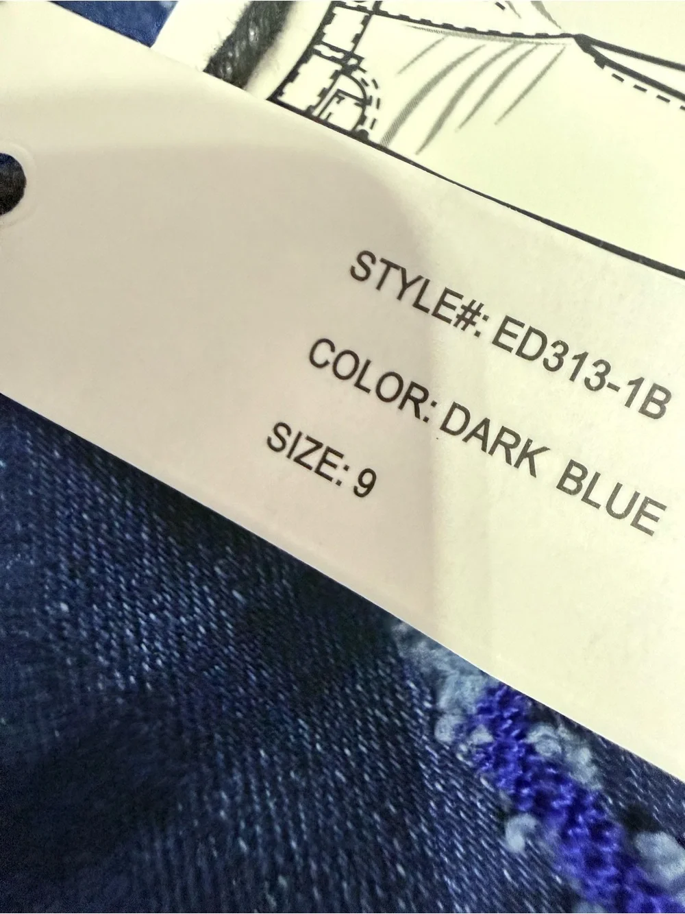 NWT Salvage Size 9 Dark Blue Distressed Jeans